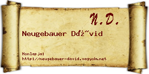 Neugebauer Dávid névjegykártya